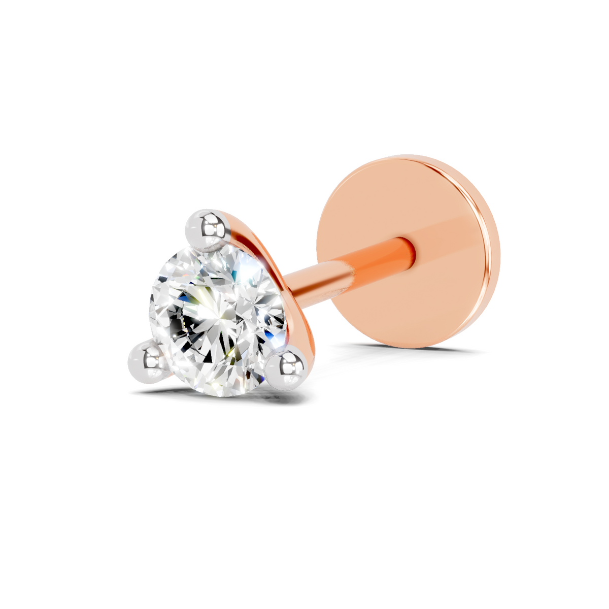 Lustrous Celeste Solitaire Diamond Nose Pin