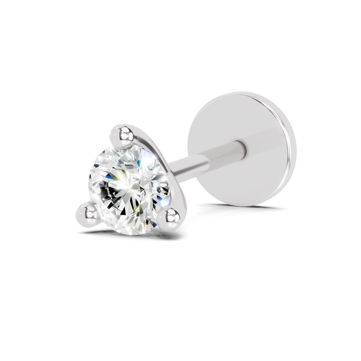 Lustrous Celeste Solitaire Diamond Nose Pin