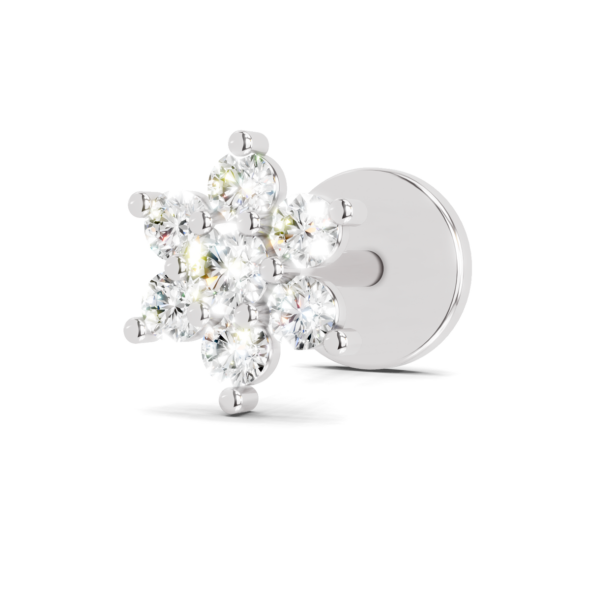 Elegant Snowflake Diamond Nose Pin