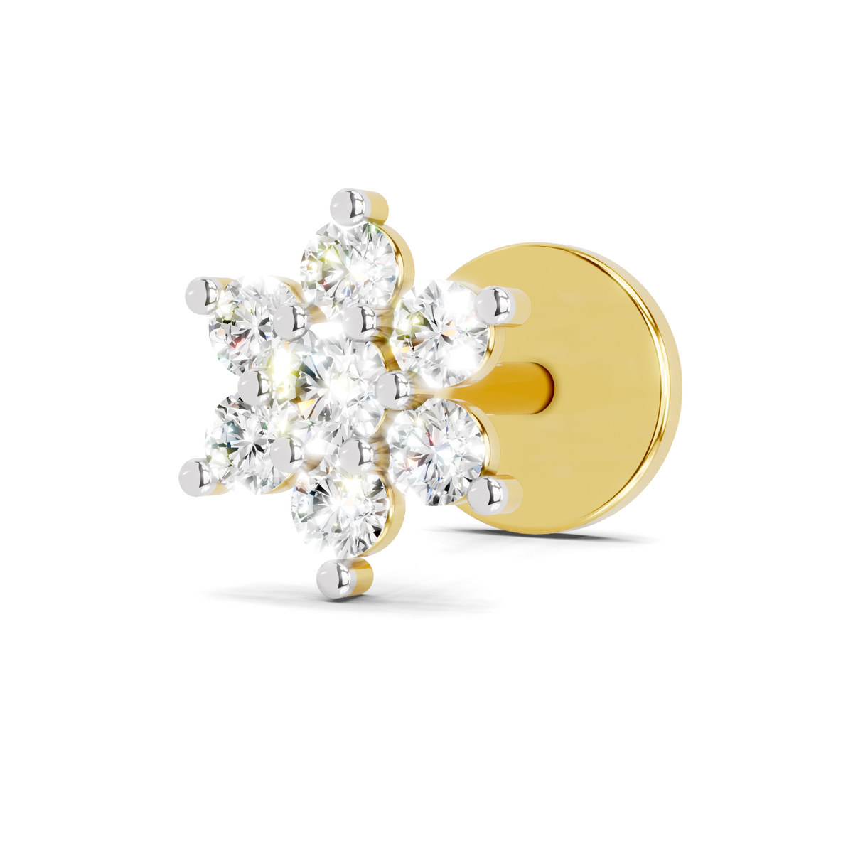 0.16 Carat Snowflake Nosepin 14K
