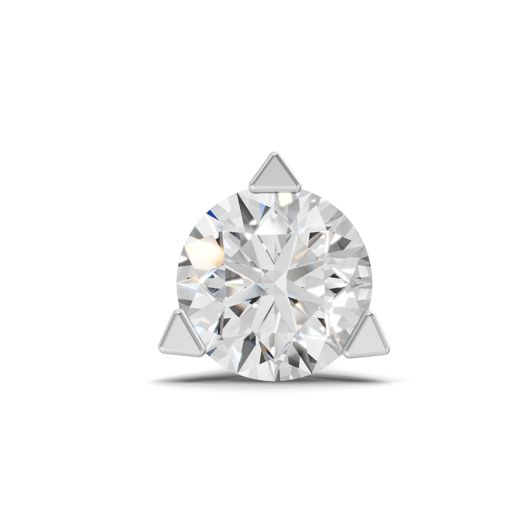0.22 Carat Three Prong Solitaire Diamond Nose Pin 14K