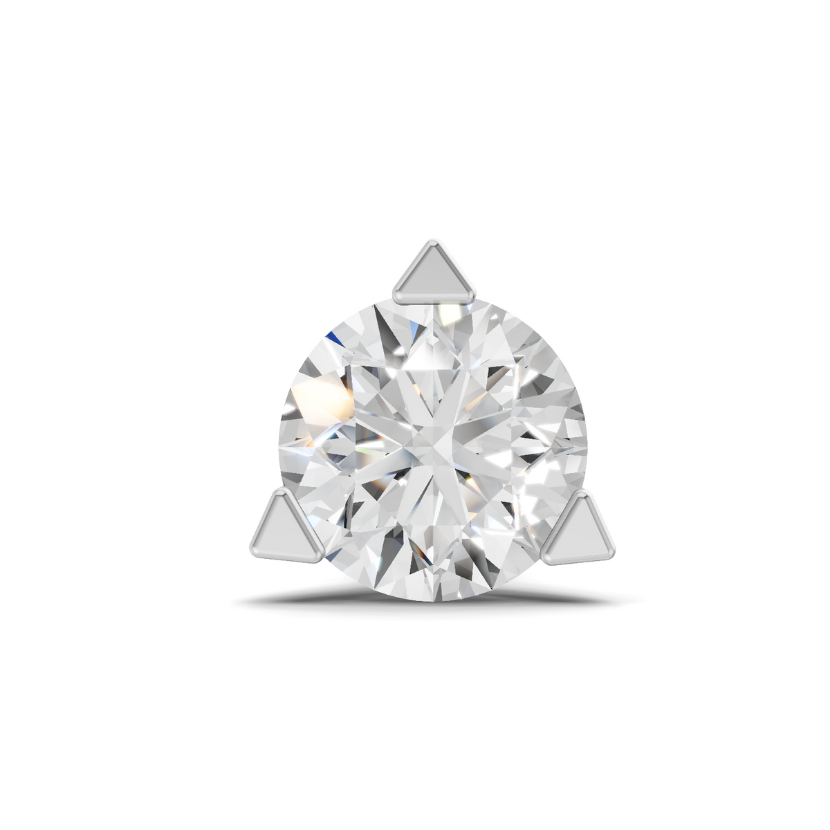0.22 Carat Three Prong Solitaire Diamond Nose Pin 14K