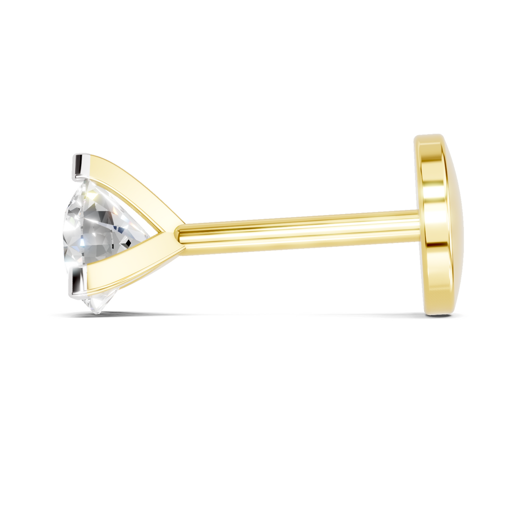 0.23 Carat Solitaire Diamond Nose Pin 14K