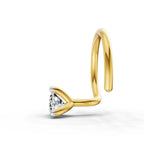 0.04 Carat Solitaire Diamond Nose Pin 14K