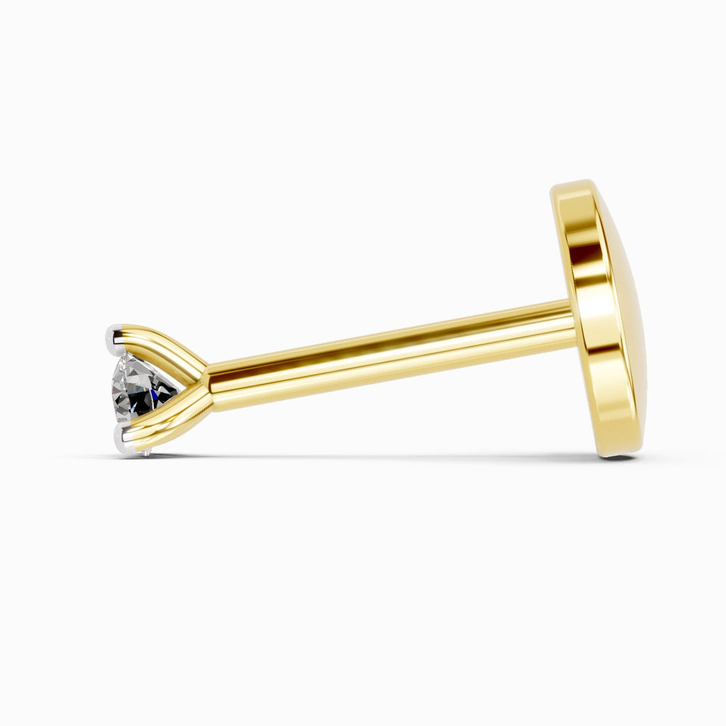 0.03 Carat Solitaire Diamond Nose Pin 14K
