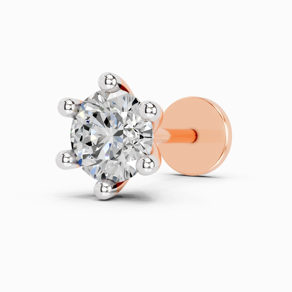 Graceful Solitaire Allure Diamond Nose Pin