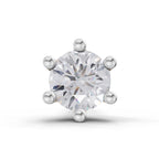 0.06 Carat 6 Prong Solitaire Diamond Nose Pin 14K