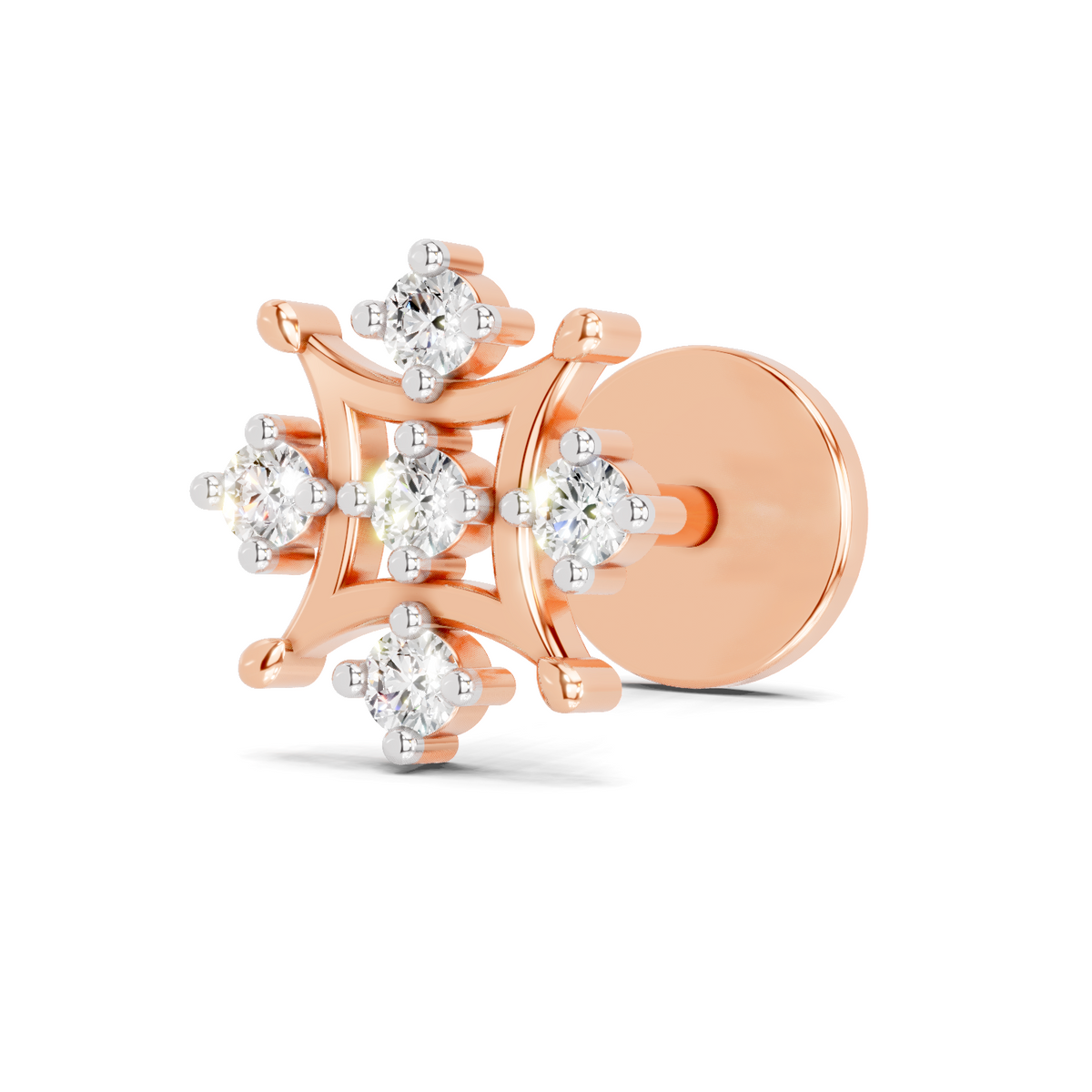 Timeless Snowflake Diamond Nose Pin