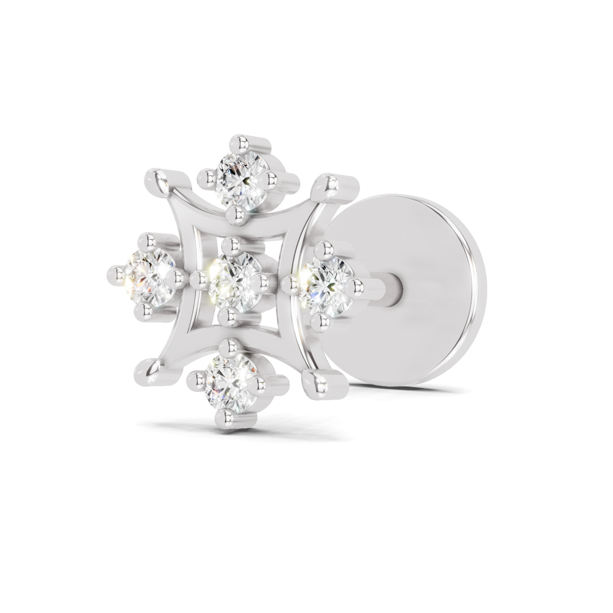 Timeless Snowflake Diamond Nose Pin