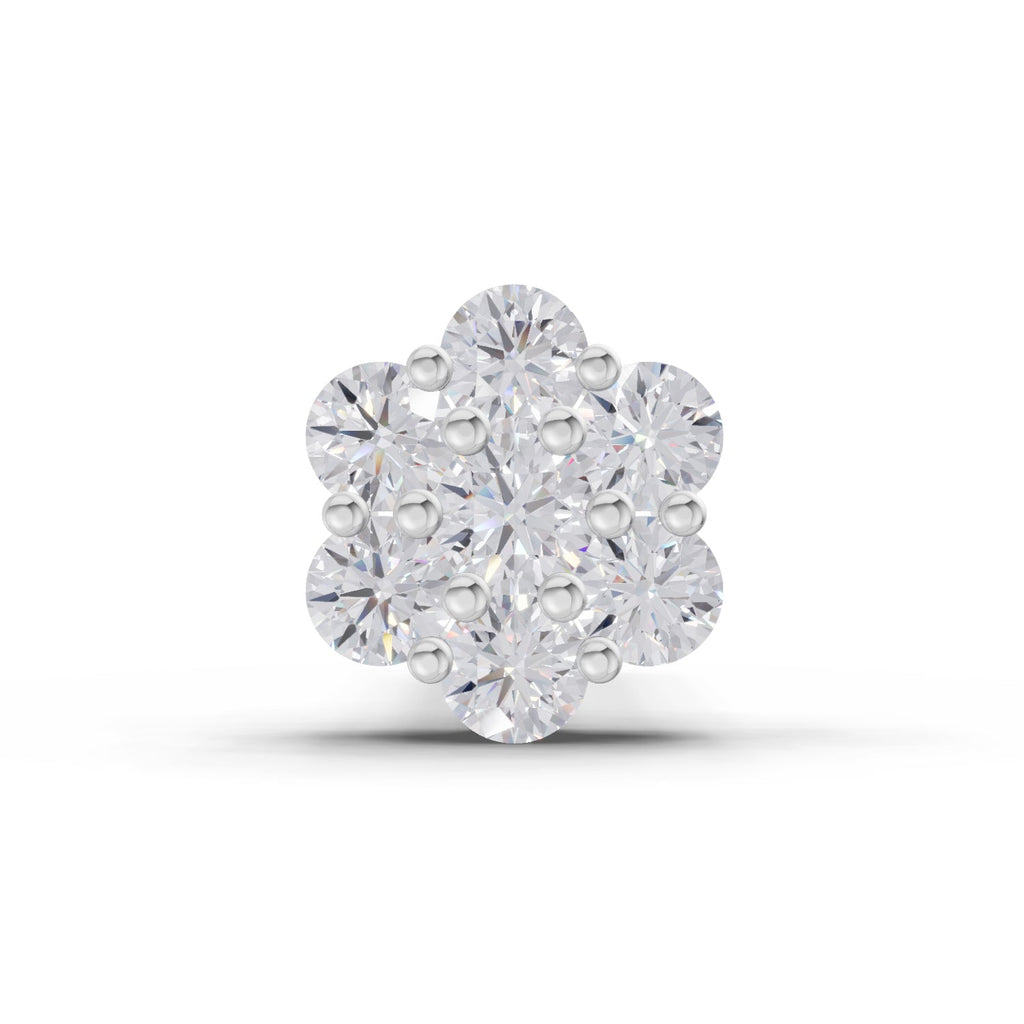 0.10 Carat Floral Diamond Nose Pin 14K