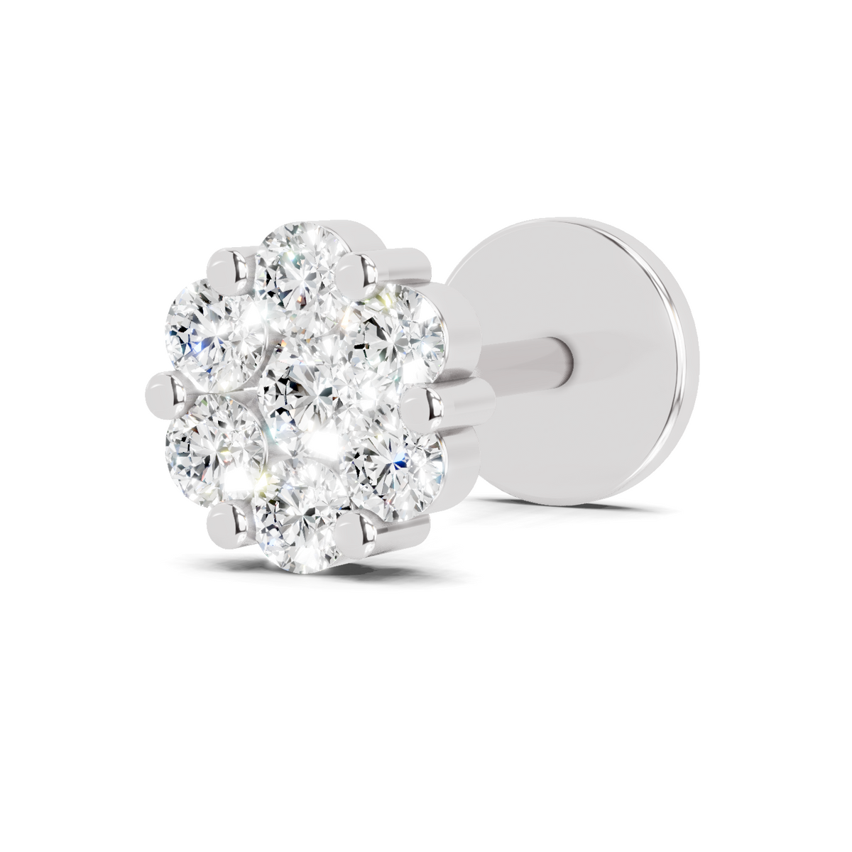 Resplendent Floral Diamond Nose Pin