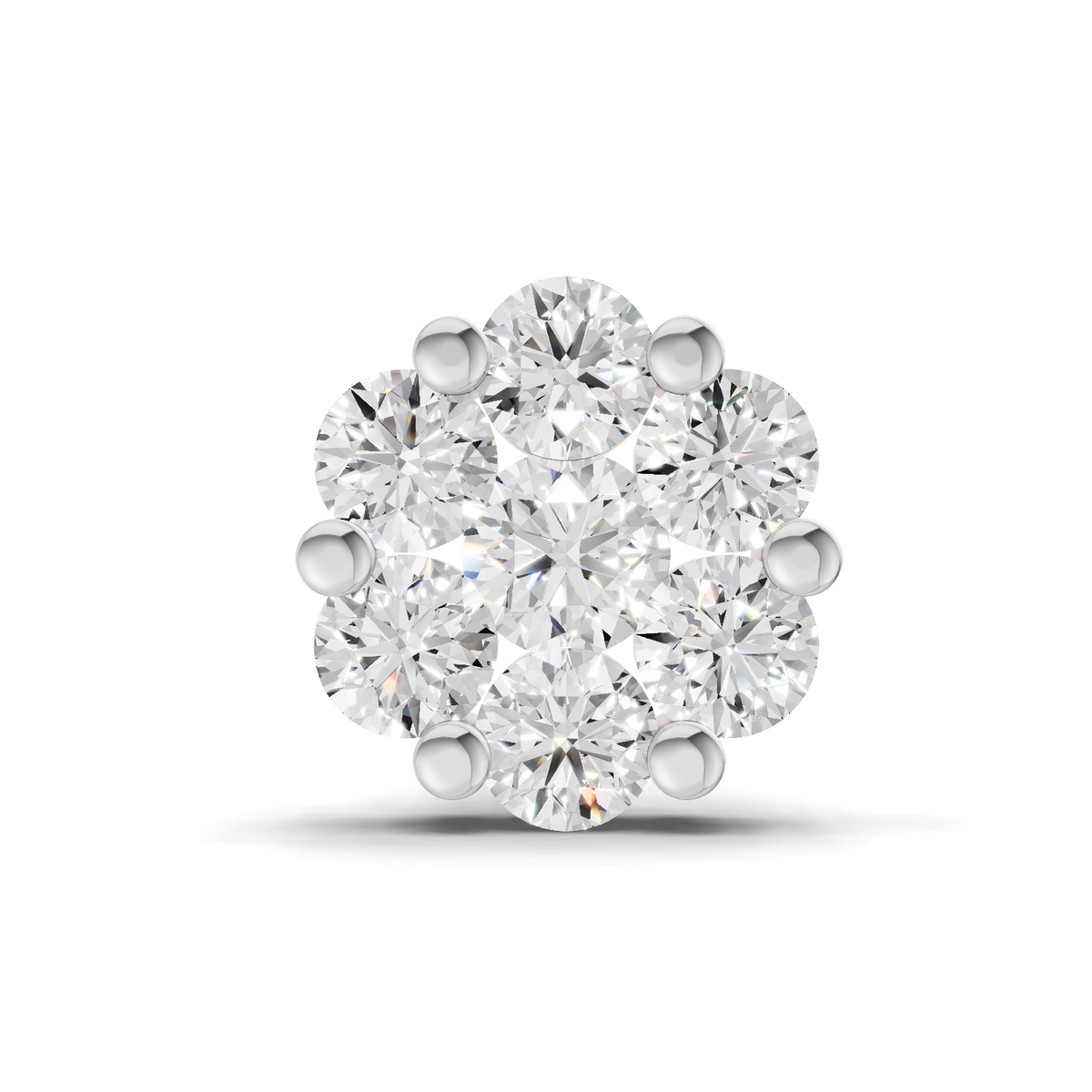 0.09 Carat Floral Nose Pin 14K Screw