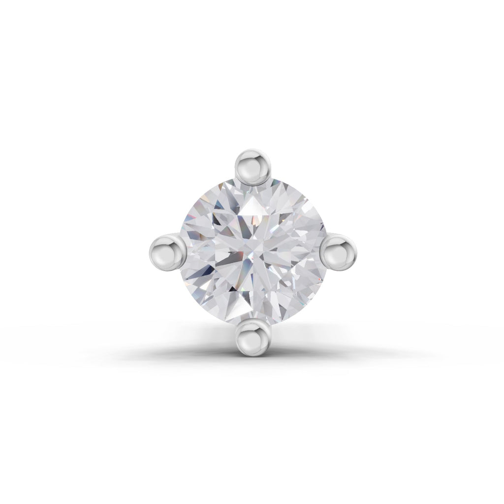 0.03 Carat 4 Prong Solitaire Diamond Nose Pin 14K