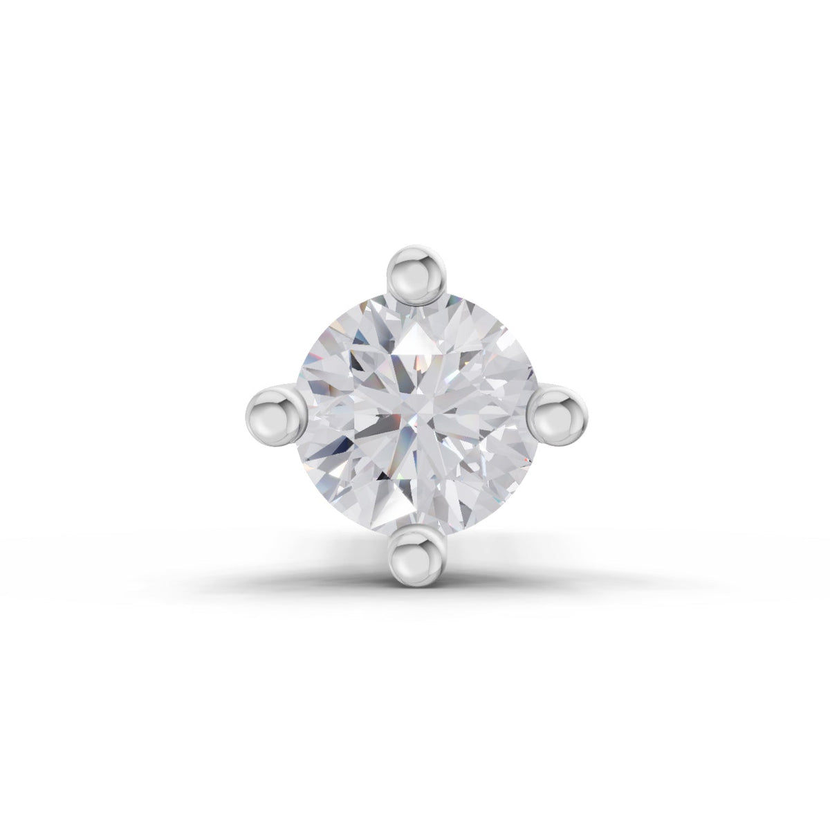 0.03 Carat 4 Prong Solitaire Diamond Nose Pin 14K