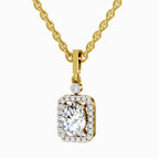 1.02 Carat Oval Halo Shine Pendant 14K
