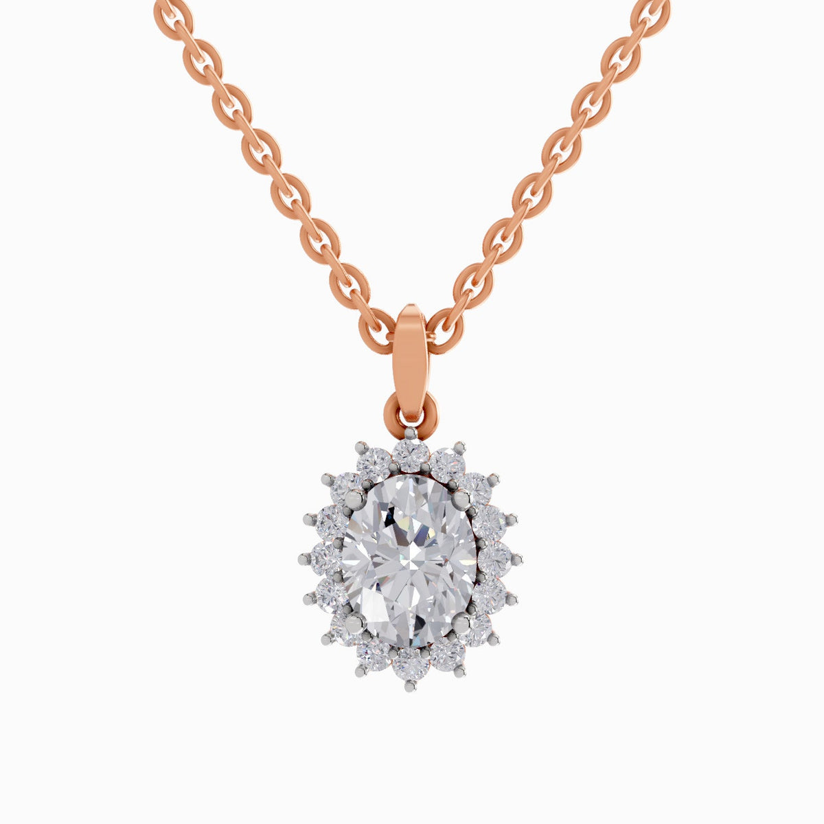 Captivating Oval Diamond Pendant