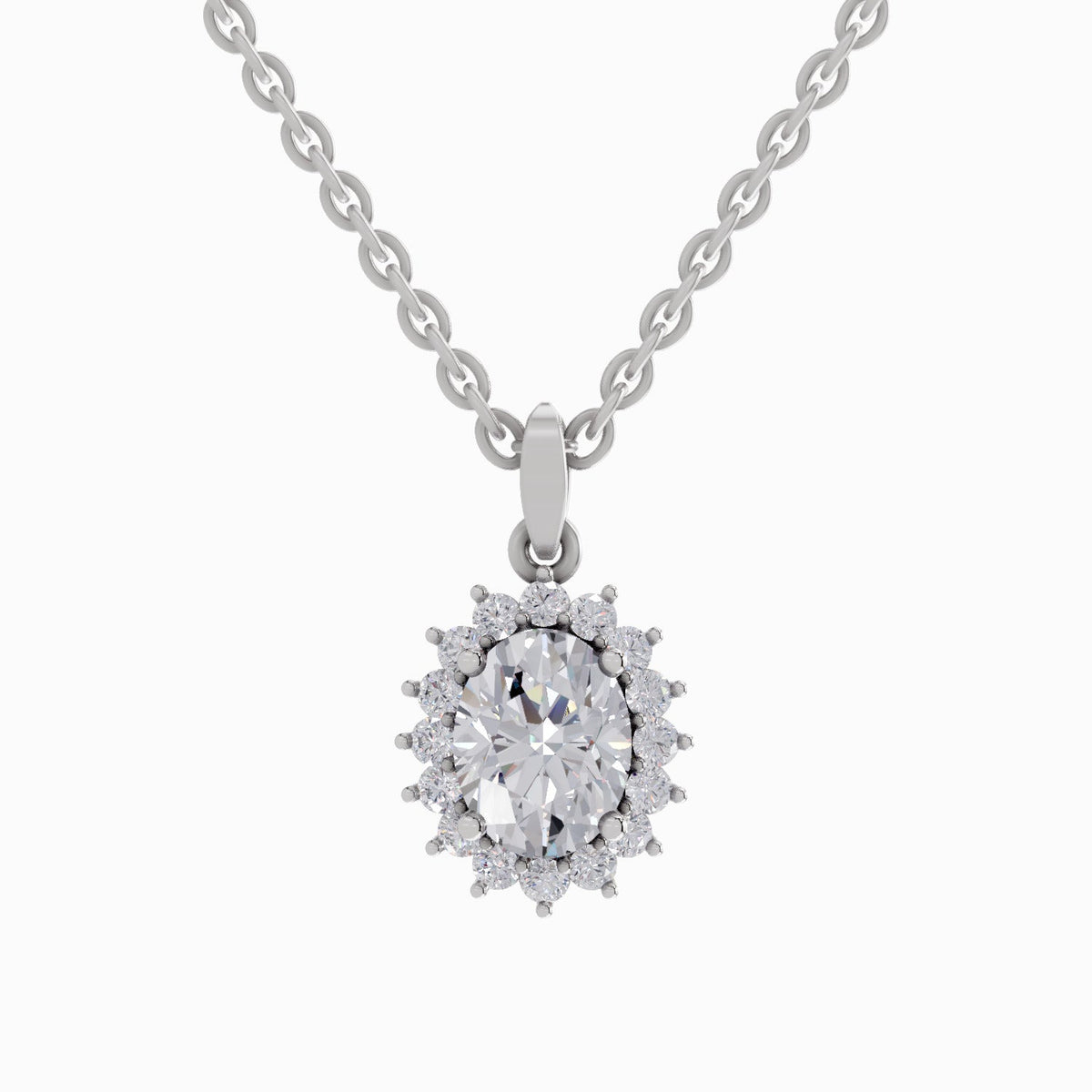 Captivating Oval Diamond Pendant