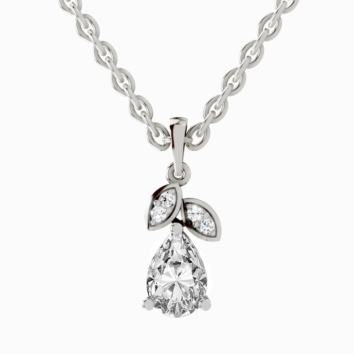 Ethereal Pear Blossom Diamond Pendant
