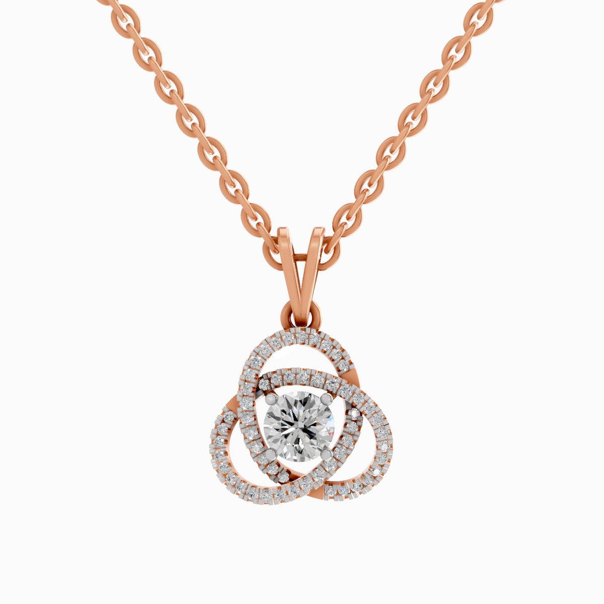 Celestial Knot Halo Diamond Pendant