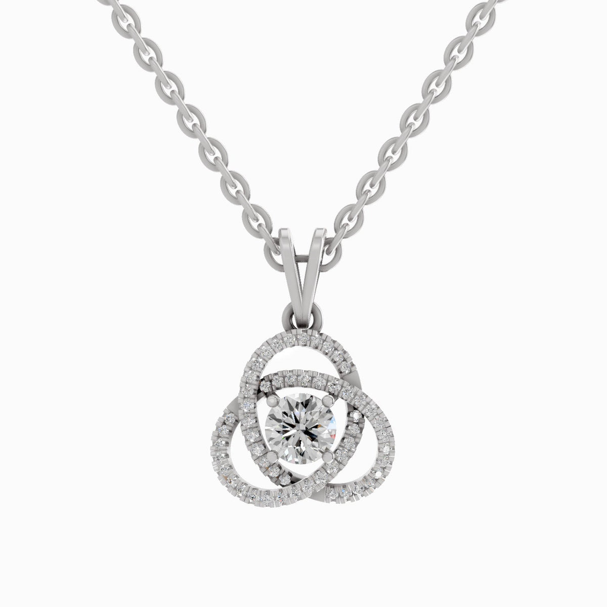 Celestial Knot Halo Diamond Pendant
