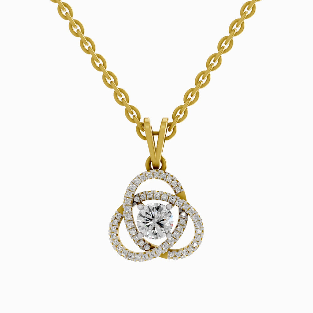 0.50 Carat Infinity Knot Halo Diamond Pendant 14K