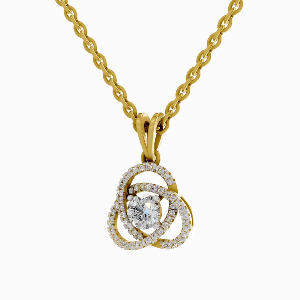 0.50 Carat Infinity Knot Halo Diamond Pendant 14K