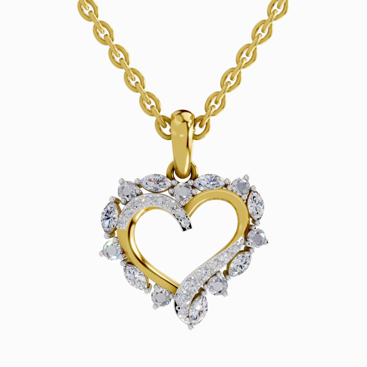 0.91 Carat Heart Shape Pendant 14K