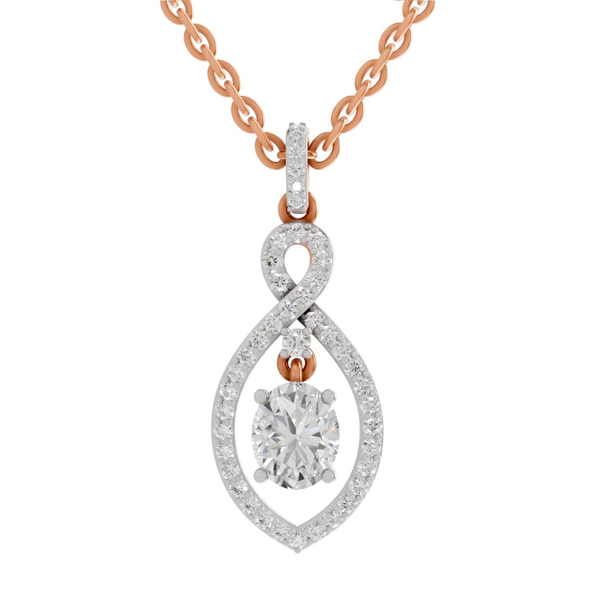 Captivating Oval Halo Diamond Pendant
