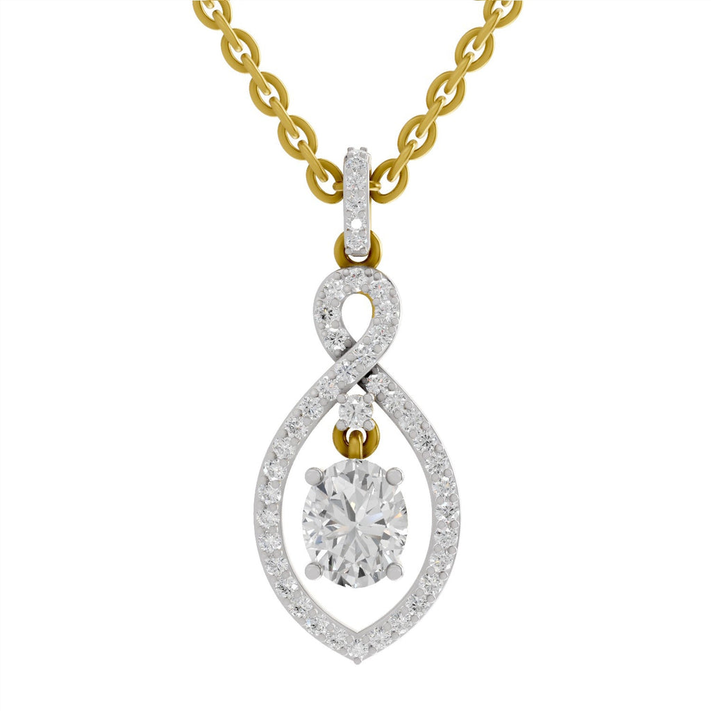 0.82 Carat Oval Infinity Halo Pendant 14K