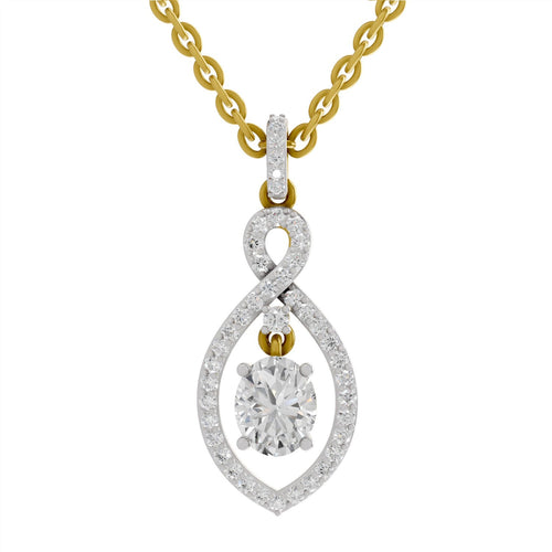 0.82 Carat Oval Infinity Halo Pendant 14K