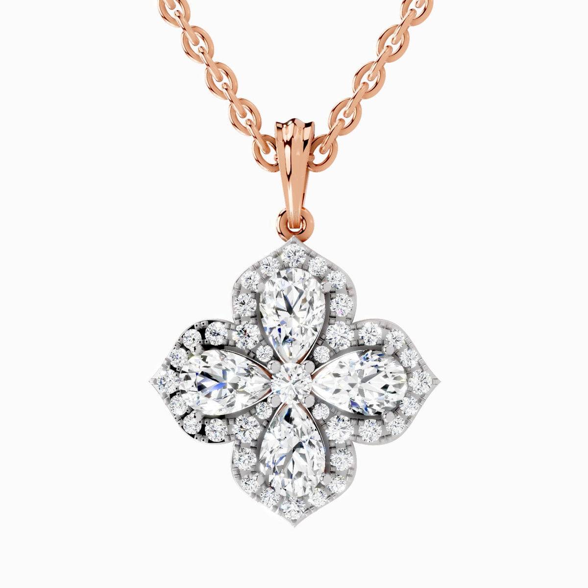 Sparkling Floral Diamond Pendant