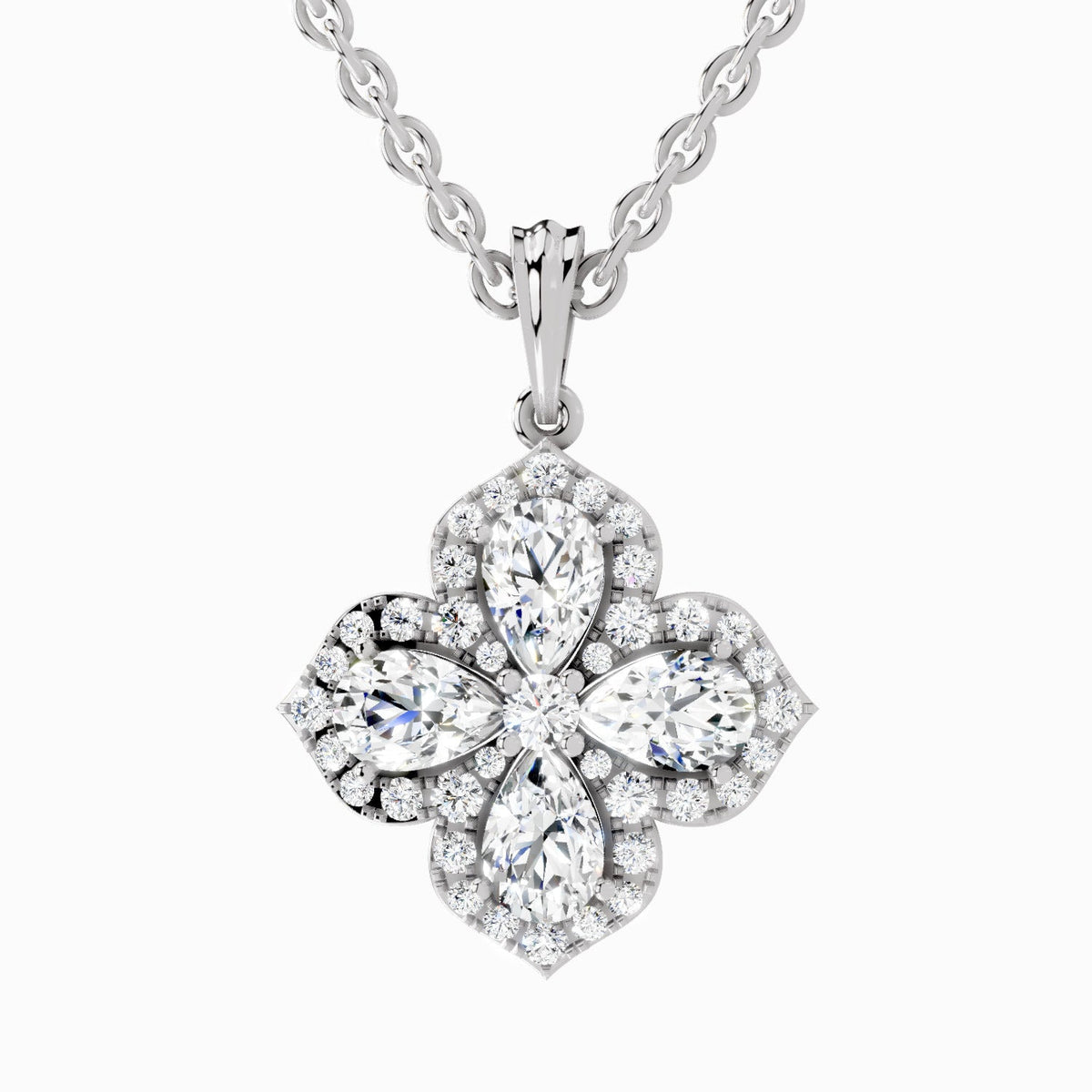 Sparkling Floral Diamond Pendant