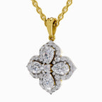 1.45 Carat Flower Shape Pendant 14K Gold