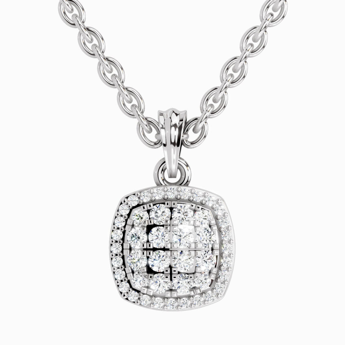 Refined Cluster Diamond Pendant