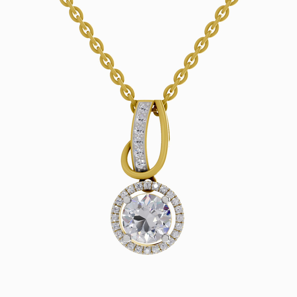 1.18 Carat Halo Pendant 14K