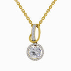 1.18 Carat Halo Pendant 14K