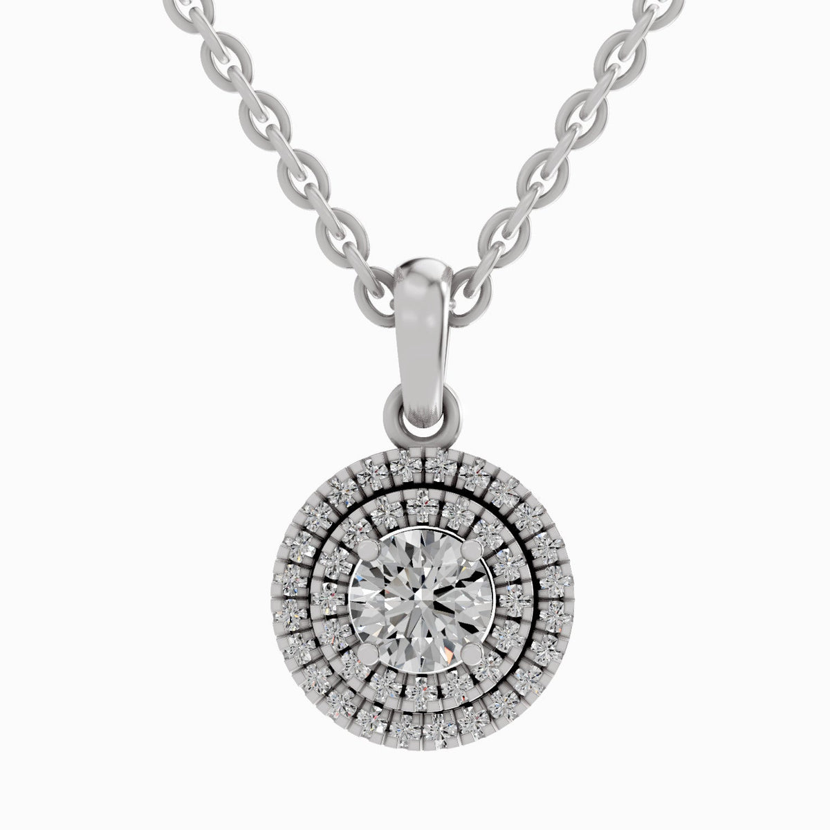 Ethereal Halo Diamond Pendant