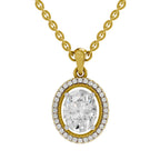 2.39 Carat Oval Halo Pendant 14K