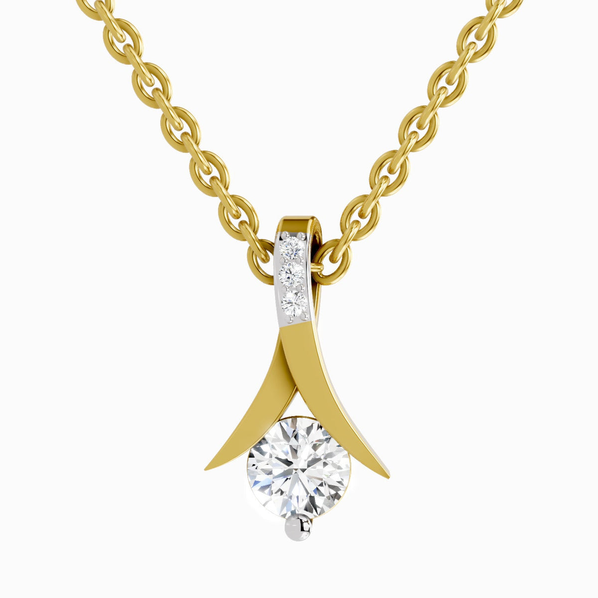 0.47 Carat Serenity Curve Pendant 14K Gold