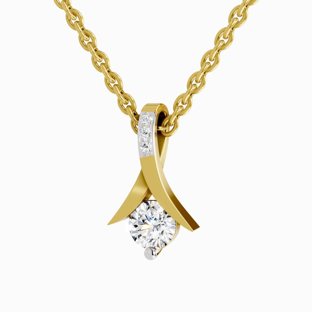 0.47 Carat Serenity Curve Pendant 14K Gold