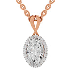 Pristine Oval Halo Diamond Pendant