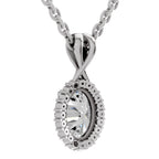 Pristine Oval Halo Diamond Pendant