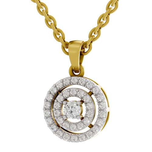 0.28 Carat Double Halo Diamond Pendant 14K - Rose Gold