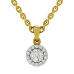 0.36 Carat Halo Diamond Pendant 14K - Rose Gold