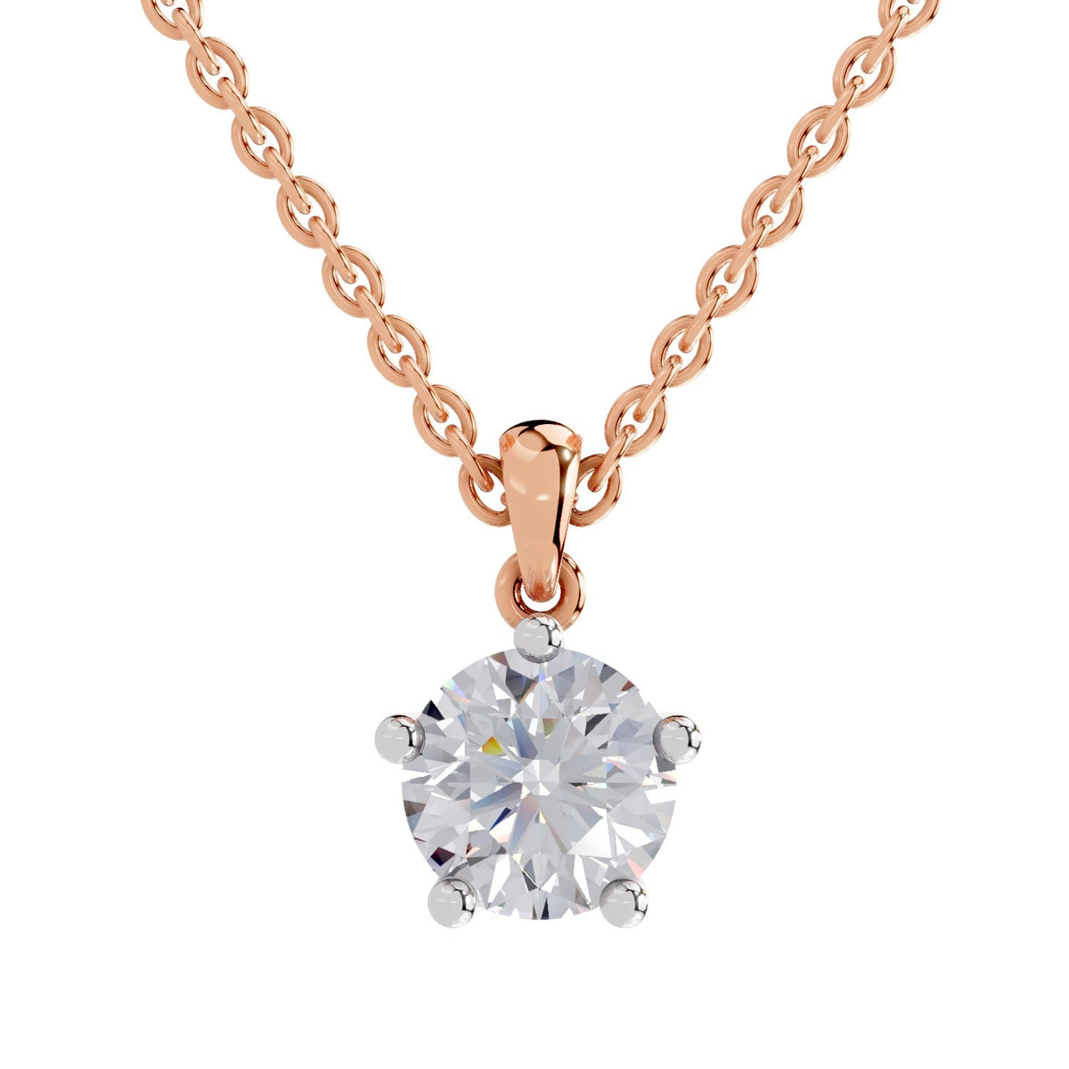 Glistening Round Solitaire Diamond Pendant