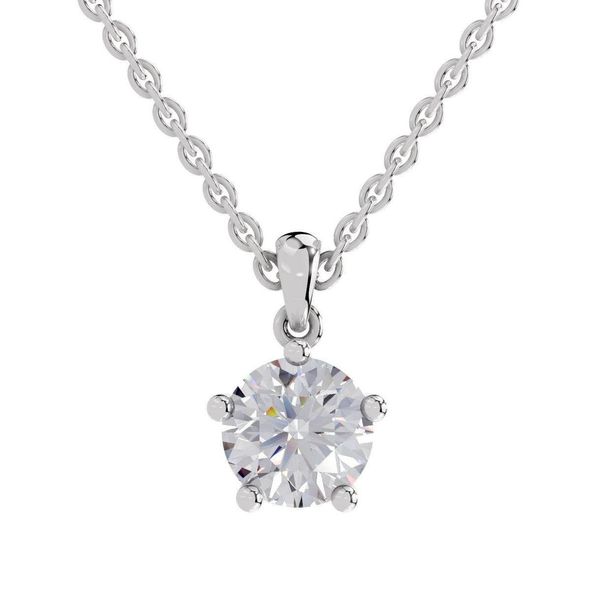 Glistening Round Solitaire Diamond Pendant