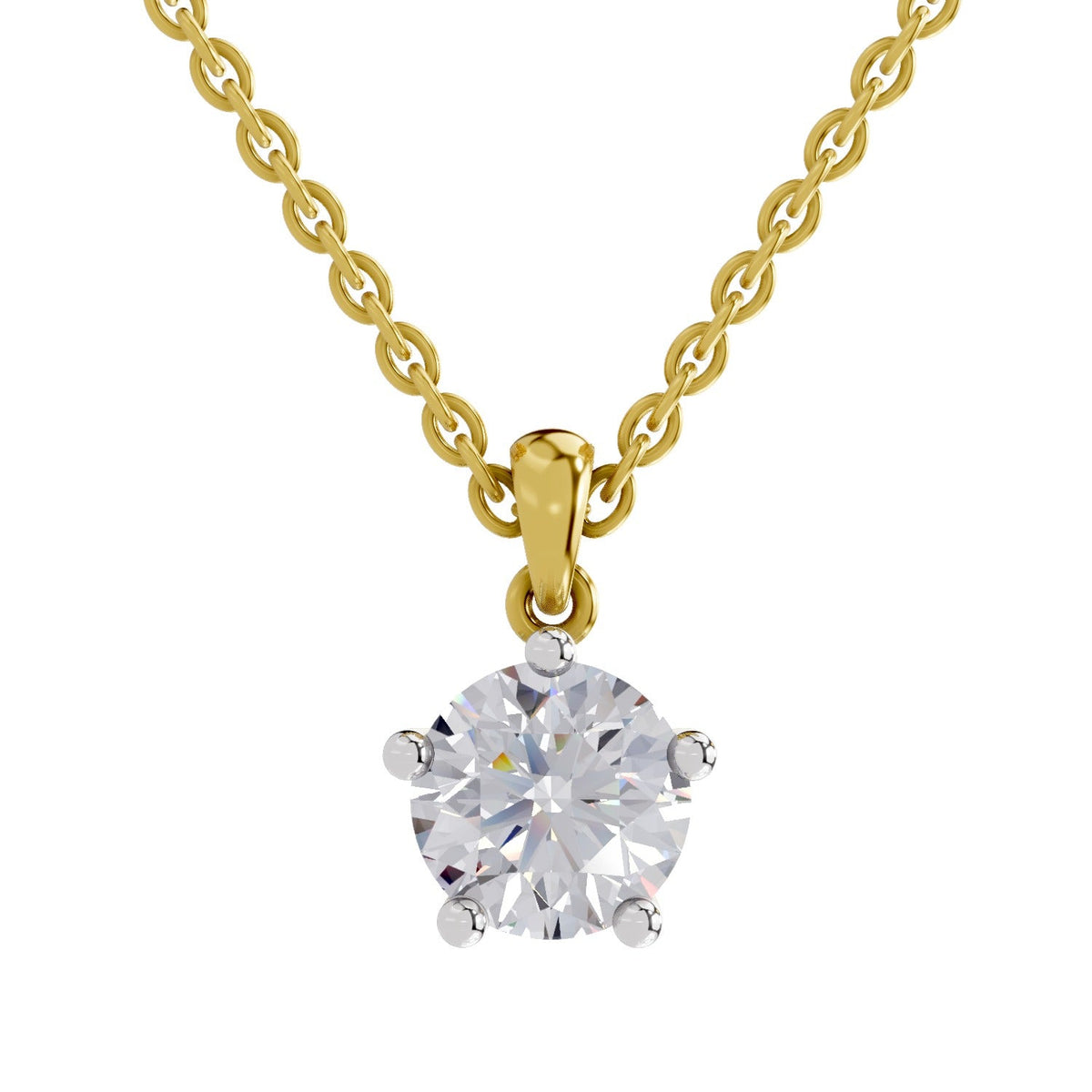 2.01 Carat Round Solitaire Pendant 14K