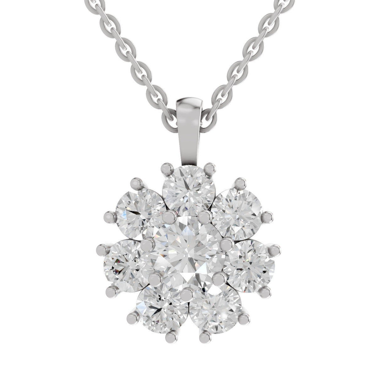 Resplendent Floral Diamond Pendant