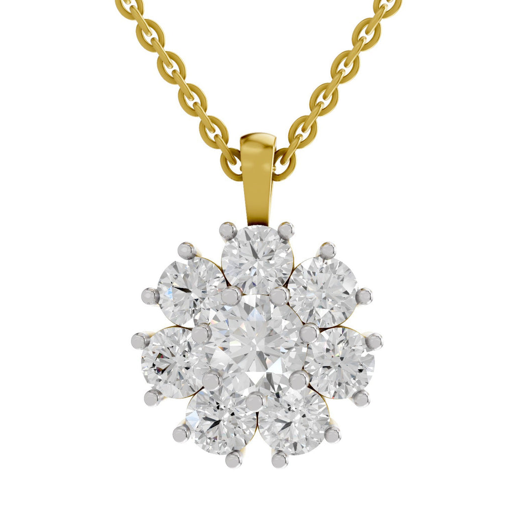 3.24 Carat Floral Diamond Pendant 14K - Rose Gold