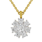 3.24 Carat Floral Diamond Pendant 14K - Rose Gold